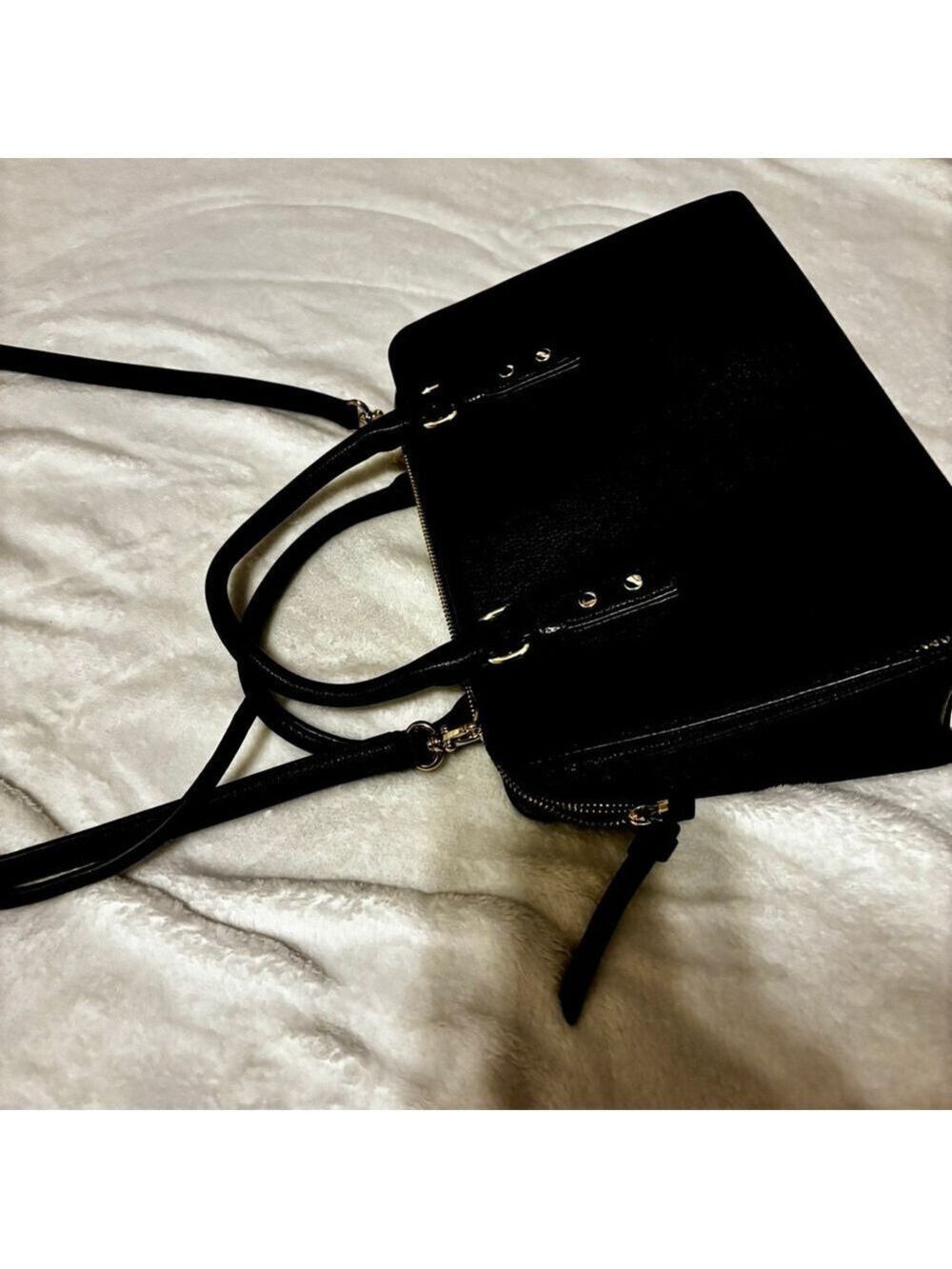 Kate Spade New York Mulberry Street Lise Black Leather Satchel Crossbody - Picture 8 of 15